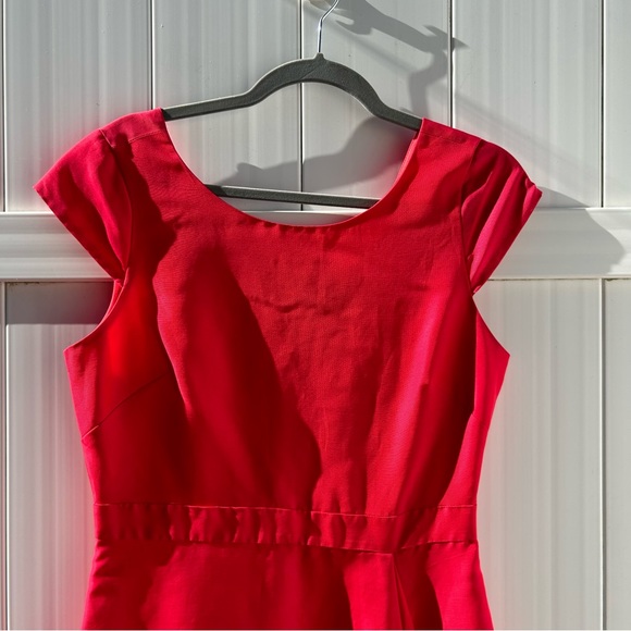 J. Crew red cap sleeve fit and flare dress | size 6 - Picture 6 of 13